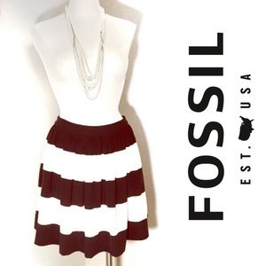 Fossil Daphne Black and White Striped Skirt Size 2